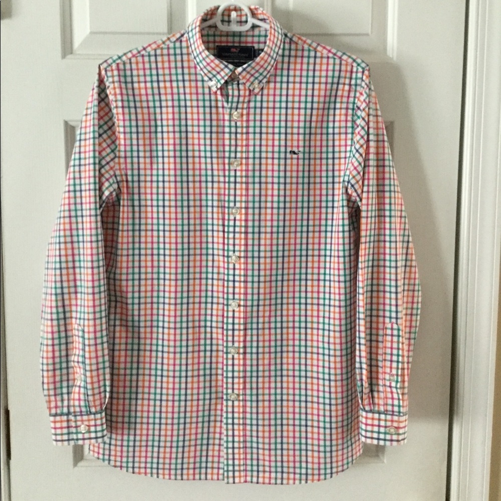 Vineyard Vines boy’s button down shirt.